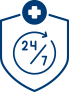 24-hour emergency response system icon