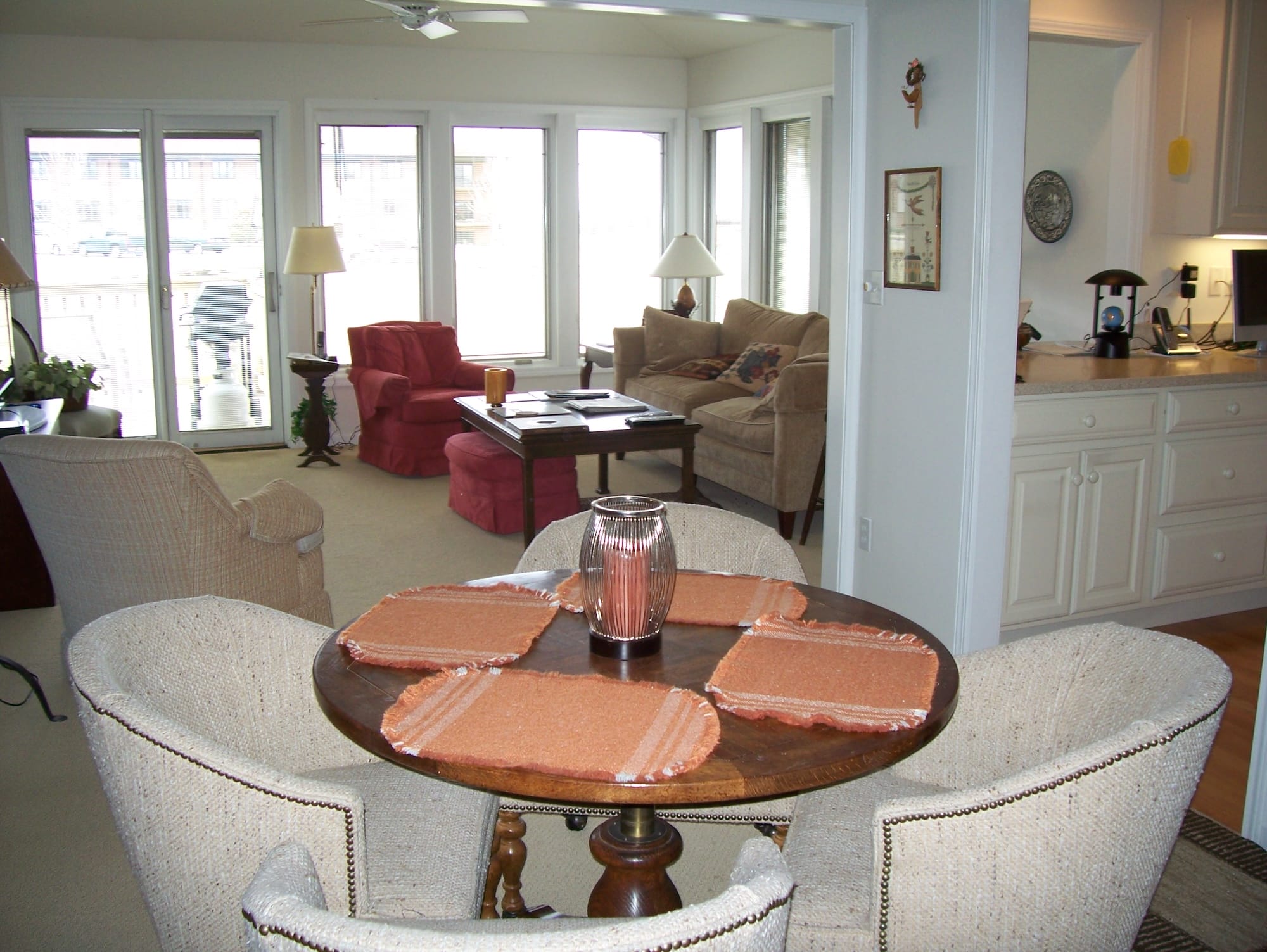 Independent duplex living room and dining area at Oak Crest